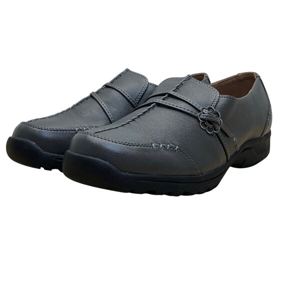 Comfortview Women’s Gray Slip On Low Wedge Natalia Loafers Shoes Size 9.5W - Picture 3 of 9